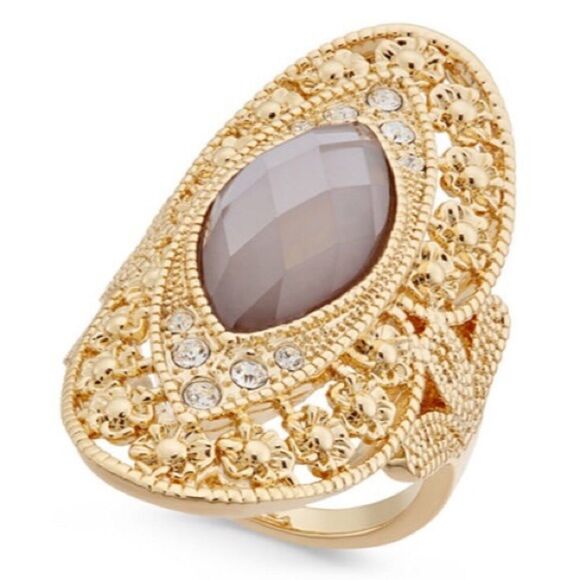 ✨HP✨Large Stone Filigree Statement Ring✨ - Picture 1 of 4